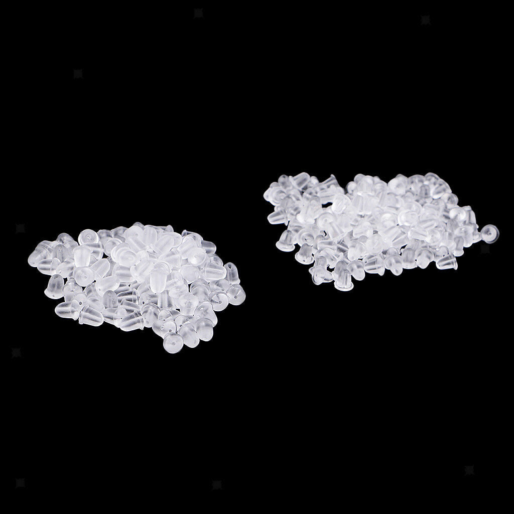 250x Assorted Size Rubber Replacement Earring Backs Bullet Stoppers Earnuts