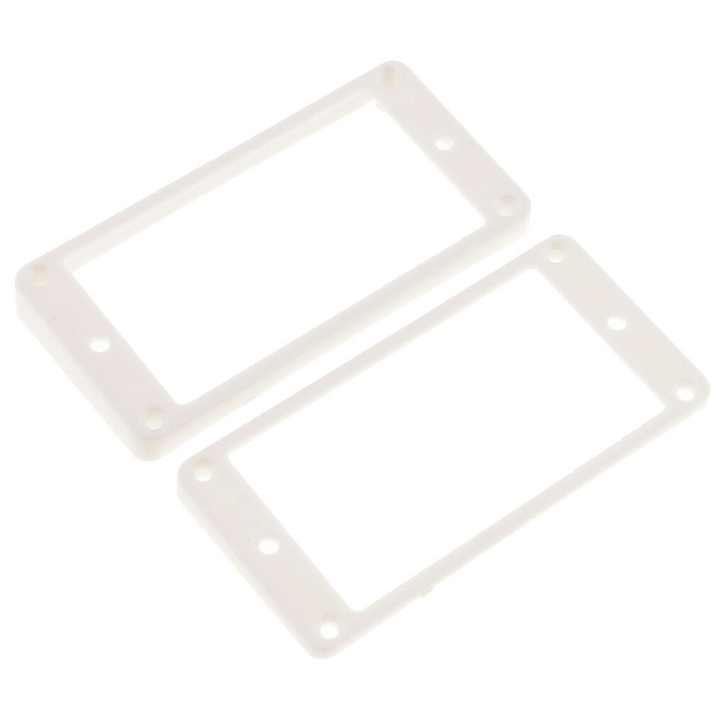 Set of 2 Humbucker Pickup Mounting Rings for Bridge and Neck Pckup White