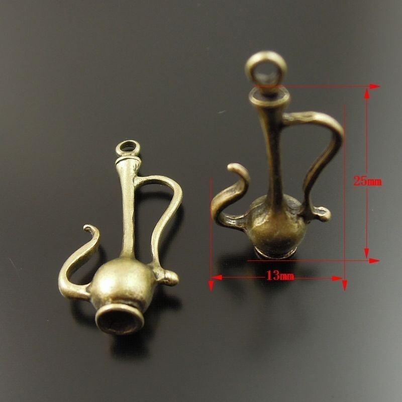 30pcs Flagon Wine pot Shape Antiqued Bronze Alloy Charms Pendants Craft Findings