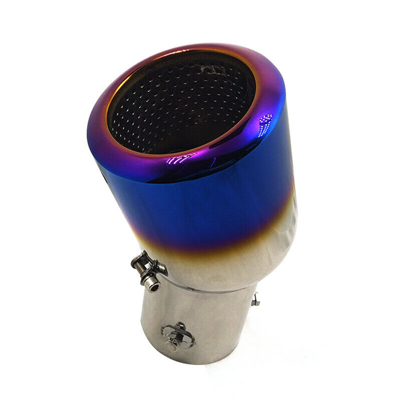 Car 63mm/2.48 inch Roasted Blue Exhaust Tail Throat Muffler Stainless Steel Pipe