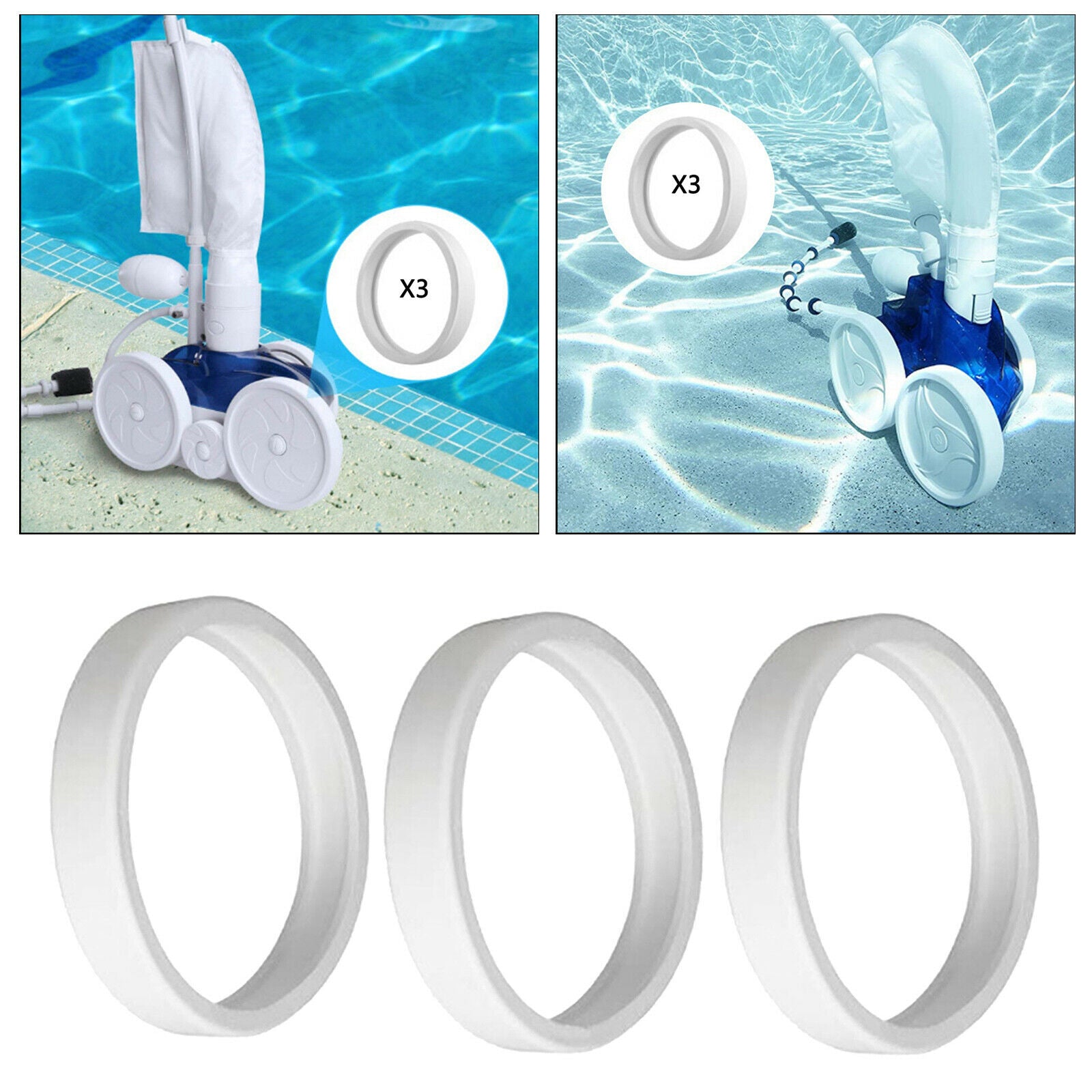 7" Pool Cleaner All Purpose Tire Track Wheel Band For Polaris 180 360 380