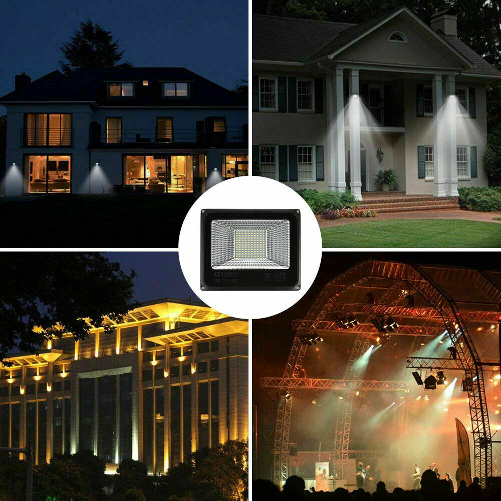 LED Flood Light 100W Landscape Spotlight Garden Yard Garage Outdoor Wall Lamp