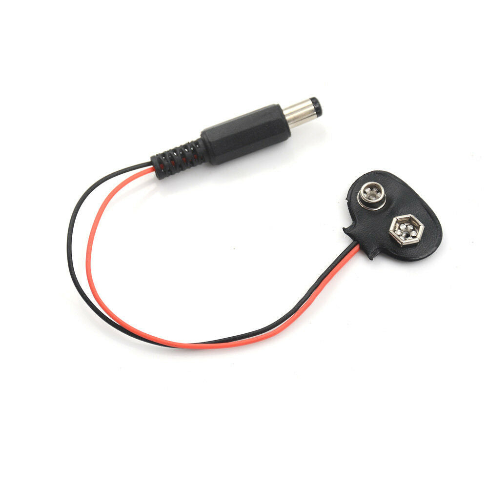 5pcs 9V Battery Snap T-Type cable 2.5x5.5mm Male DC Power Plug to 9V Batt.l8