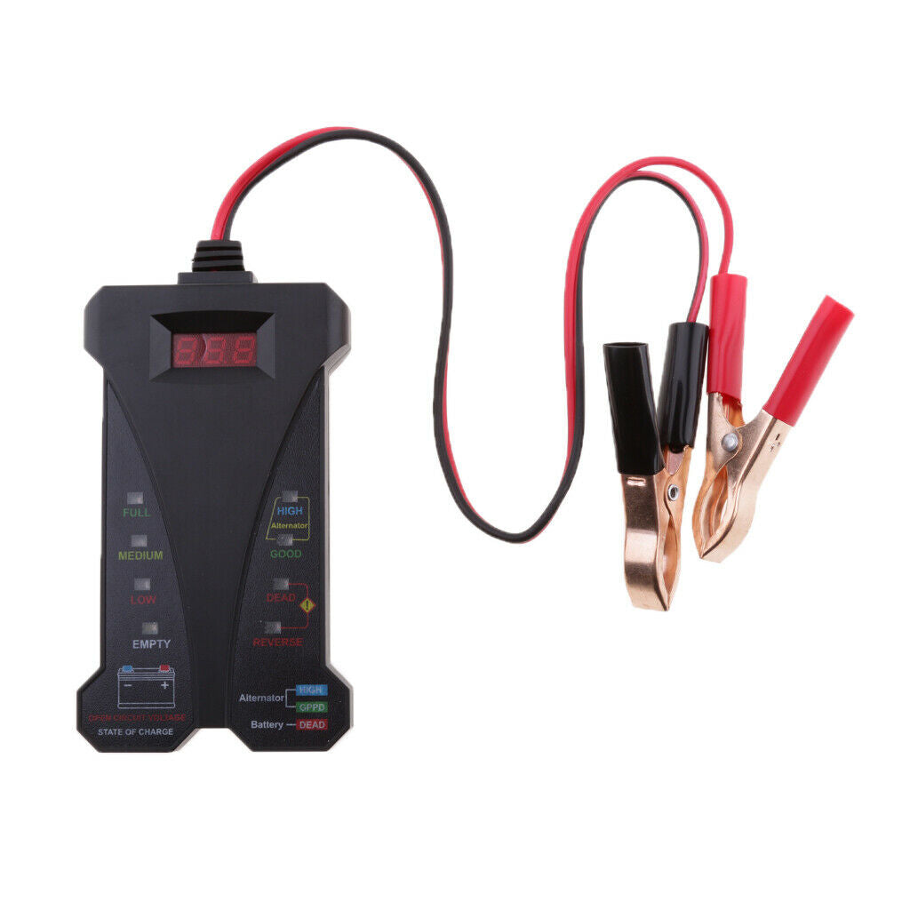 Car Digital Battery  Voltmeter & Charging System Analyzer with Clamps