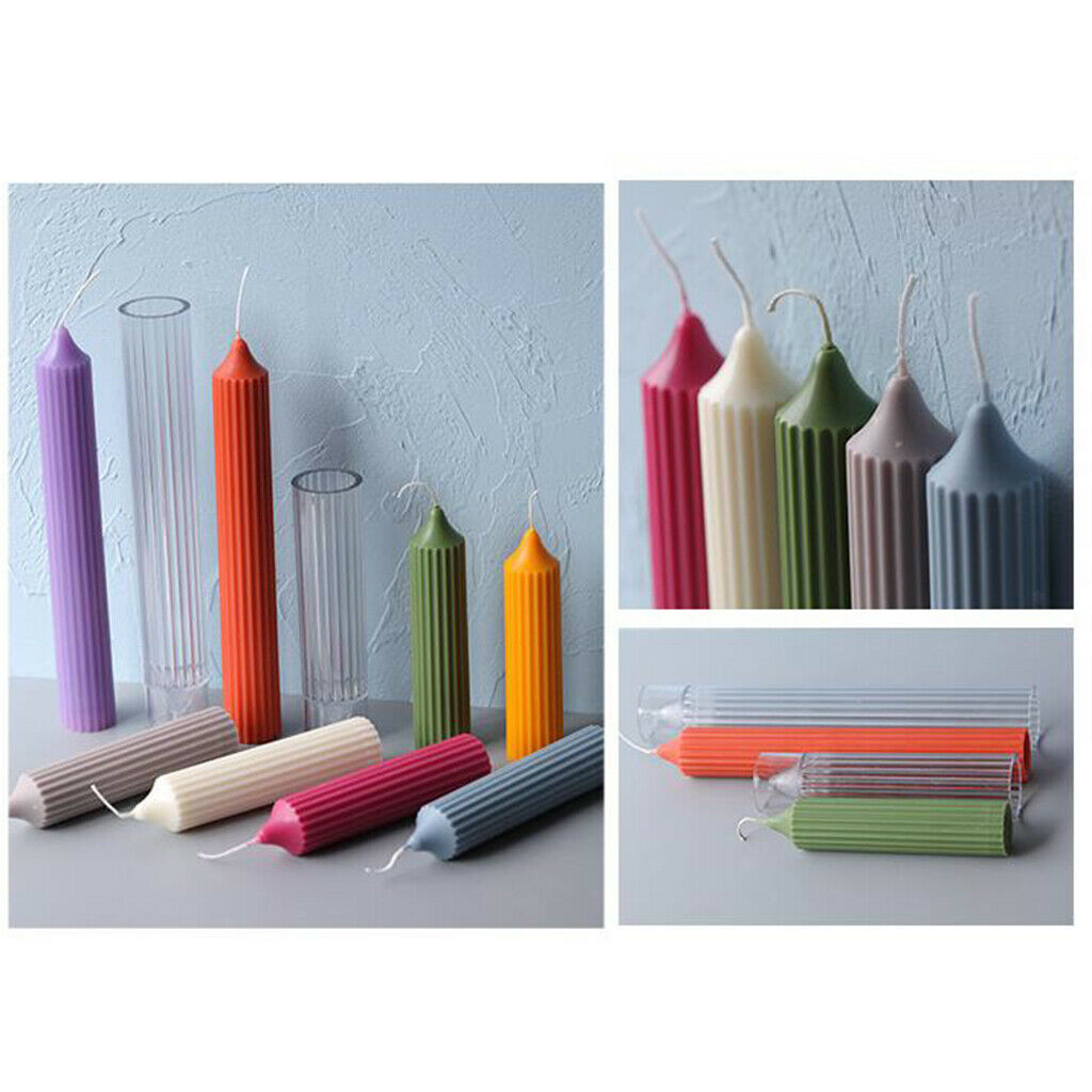Plastic Stripes Candle Making Mold Wax Candle Mould Handmade Dinner Decor