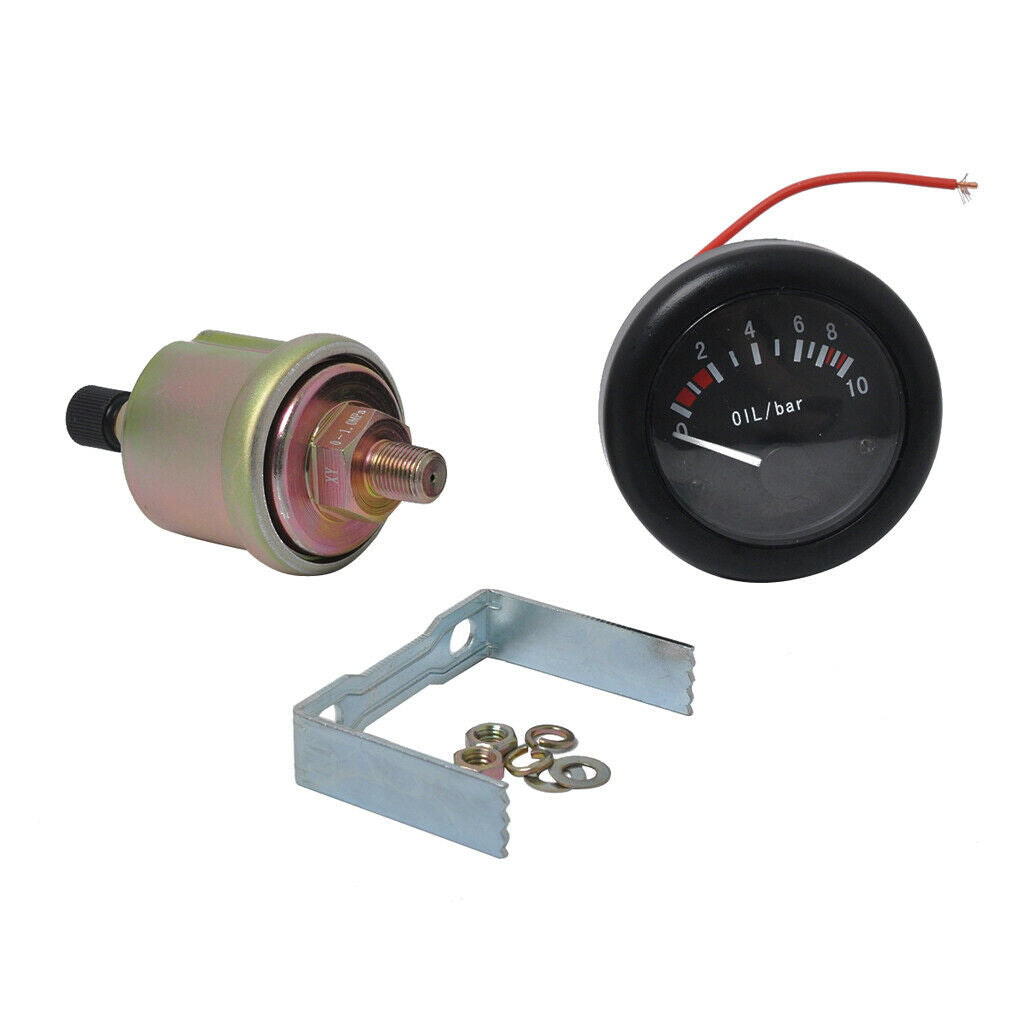 Oil Pressure Gauge LED Backlight + NPT1/8 Sensor for Boat Mairne 2" 52mm