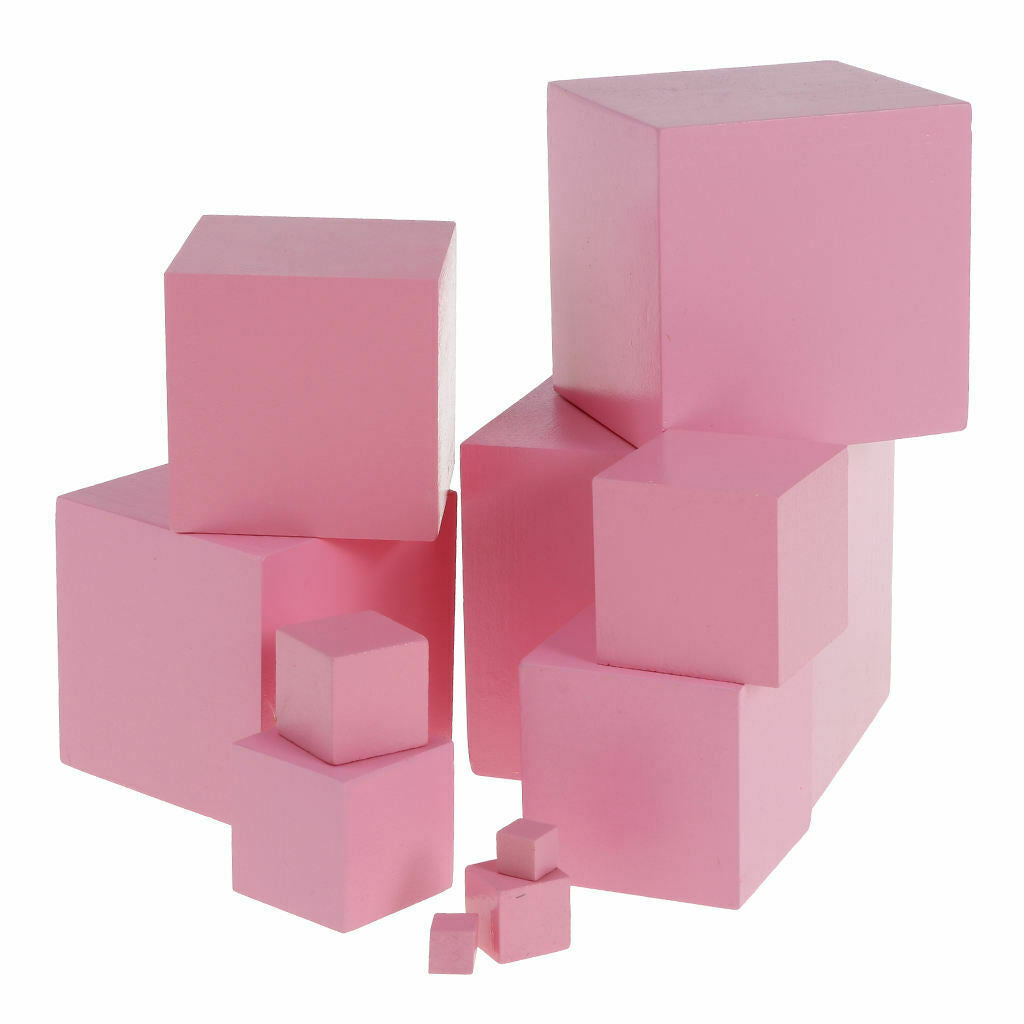 Pink Tower Wooden   Stacking Building Blocks Bricks Early Childhood Kids