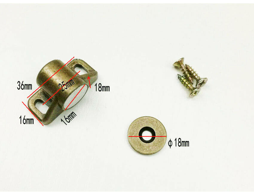 Cabinet Door Magnetic Latch Catch Zinc Alloy with Screws Bronze Tone 1pc