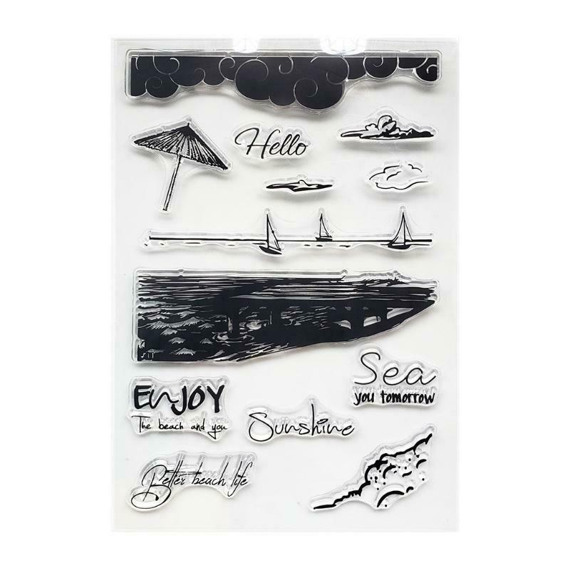 Enjoy the beach and you Clear Stamps Embossing Stencil DIY Album Paper Card