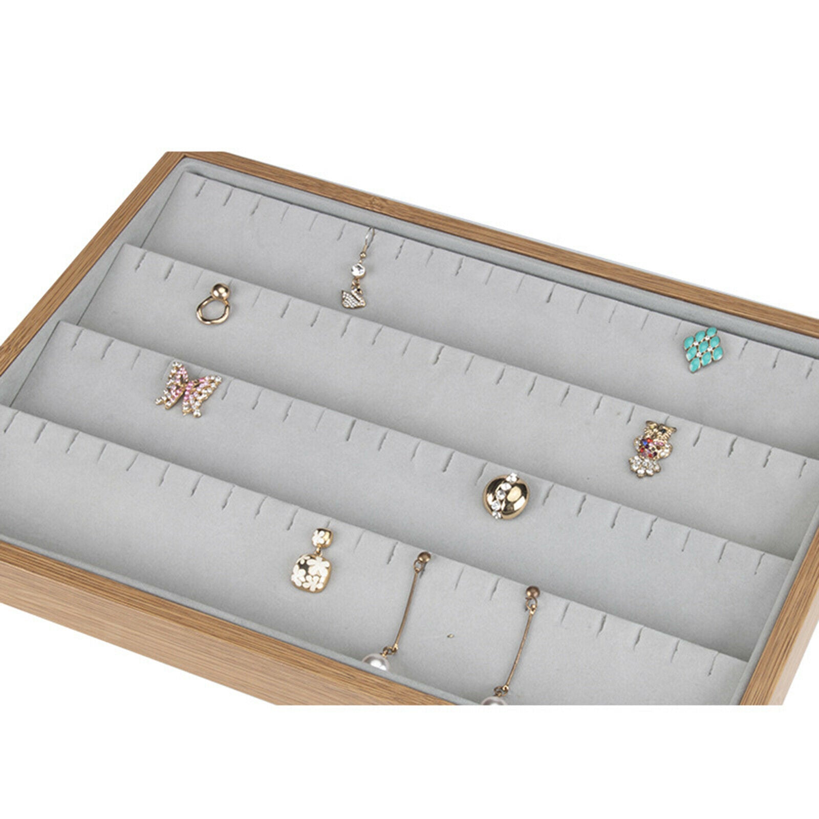 Earrings Jewelry Display Box Tray Holder Storage Showcase Organizer