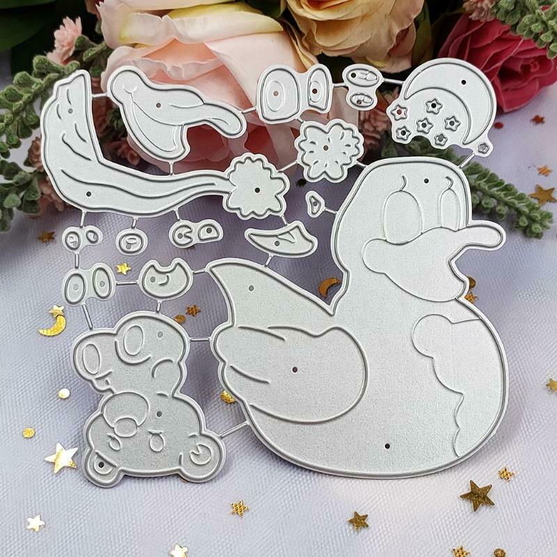 Good Night Duck Star Moon Carbon Steel Cutting Dies DIY Scrapbooking Photo Album