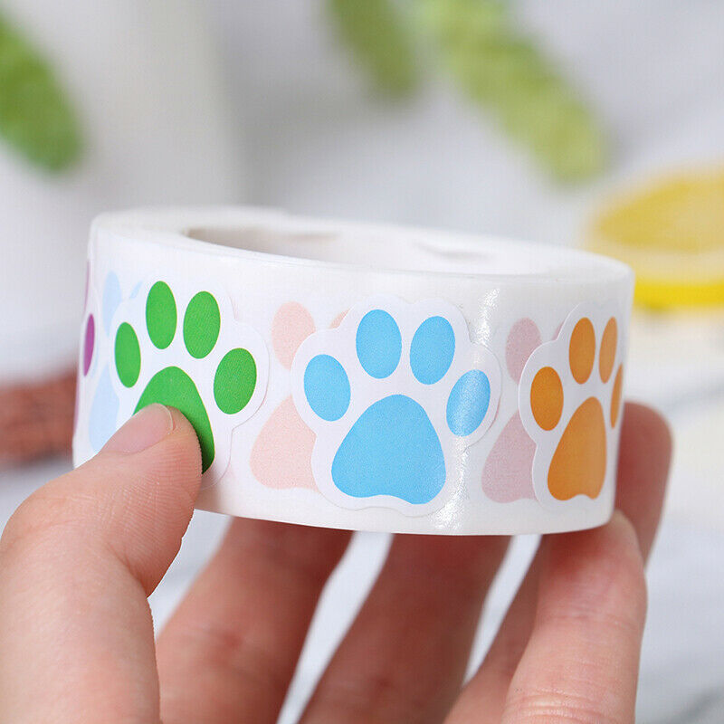 500x Dog Cat Bear Paw Labels Stickers of 6 Colors Sealing Label Decorative# SJ