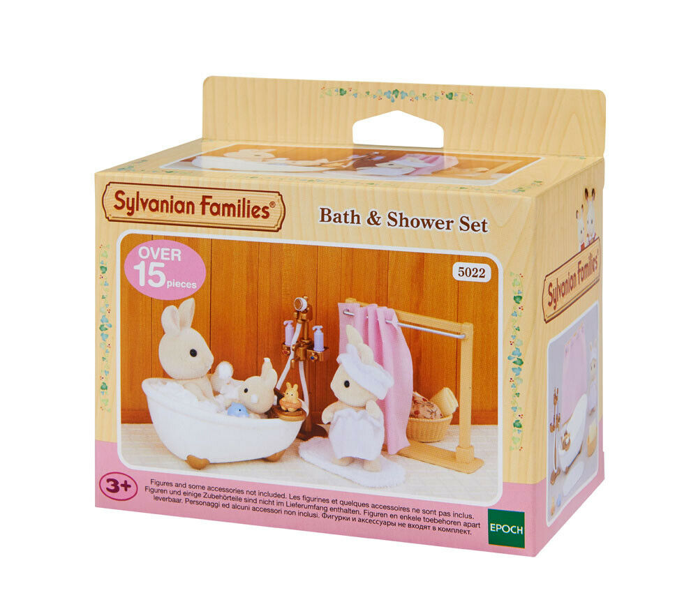 Sylvanian Families Furniture & Accessories 5022 Bath & Shower Set /Age 3+ Bnib