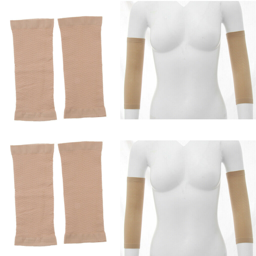 2Pairs Women Sports Upper Arm Shapewears Slimmer Shaper Sleeves Wrap Skin