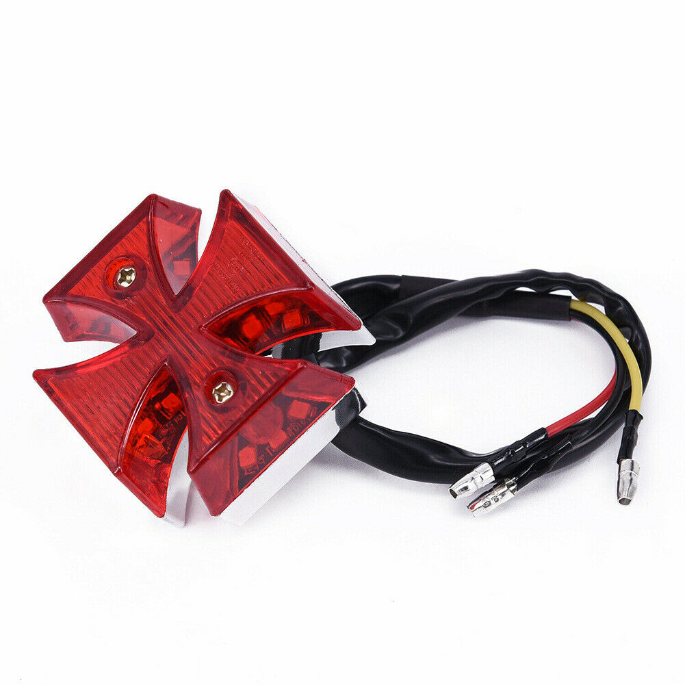 DC 12V Motorcycle Integrated Lamp Cross LED Rear Tail Brake License Plate Light