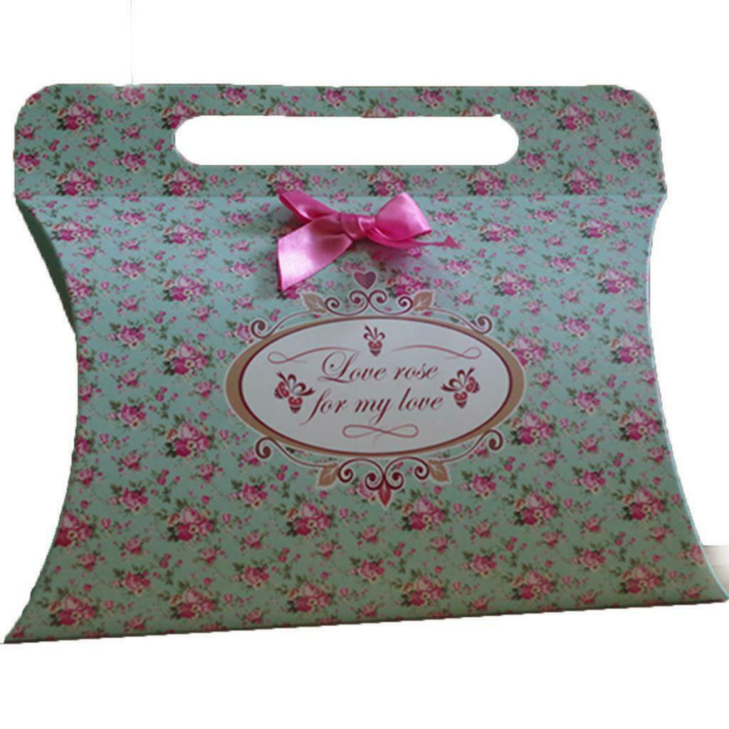 25 pcs Pillow Shape Butterfly Candy Boxes Wedding Favor Gift Boxes Blue
