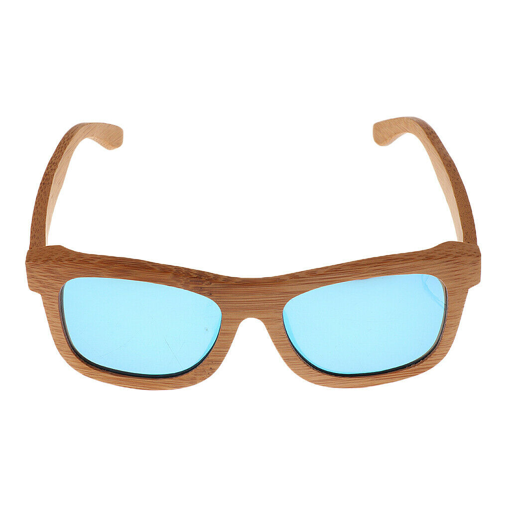 Bamboo Wooden Polarized Sunglasses Wood Glasses for Men Women Blue