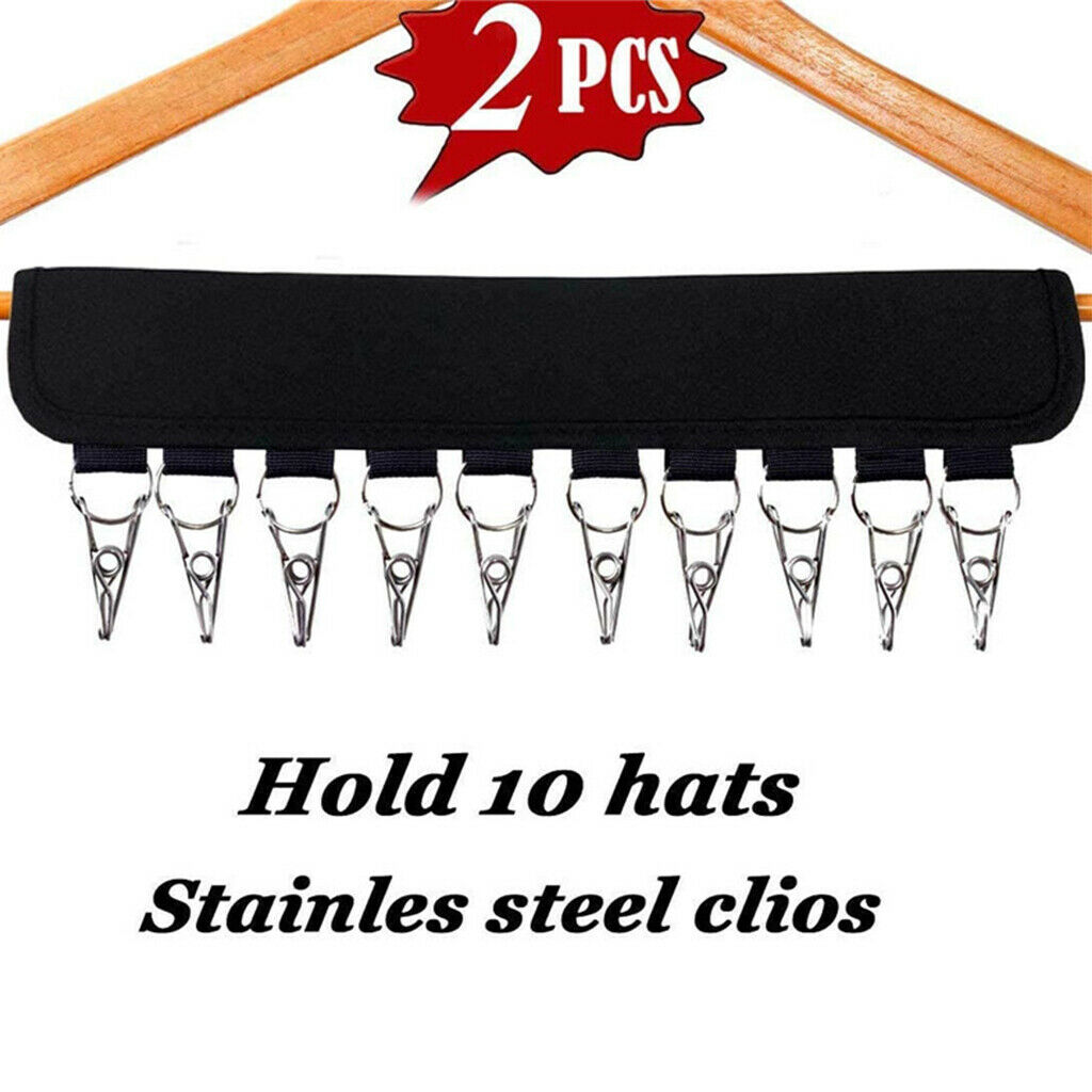 Portable Metal Hat Holder for Room Storage Clips 2pcs Foldable Caps Rack