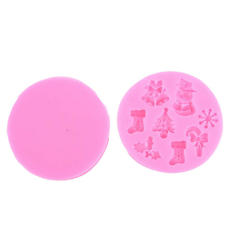 Christmas Snowman Shaped Fondant Silicone Mould Kitchen Baking Chocolate .l8