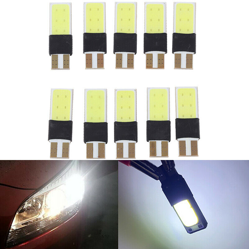 10Pcs LED Cob White T10 W5W Light Bulbs Side Light Canbus Clearance LampsJCAU DD