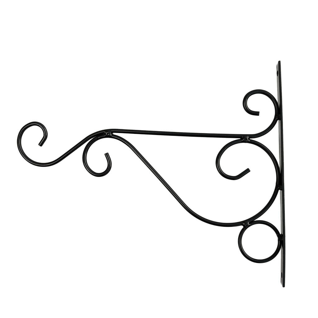 Metal Hanging Plants Bracket Black Flowerpot Hanger Holder Rack Wall Hook