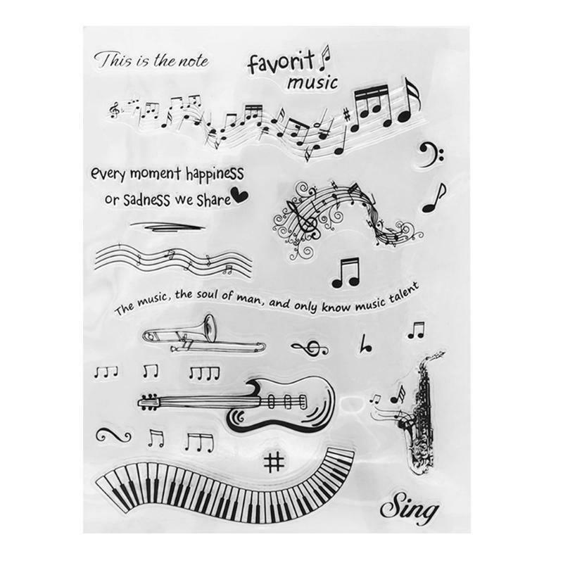 Music Notes Silicone Clear Seal Stamp DIY Scrapbook Embossing Photo Album Decor