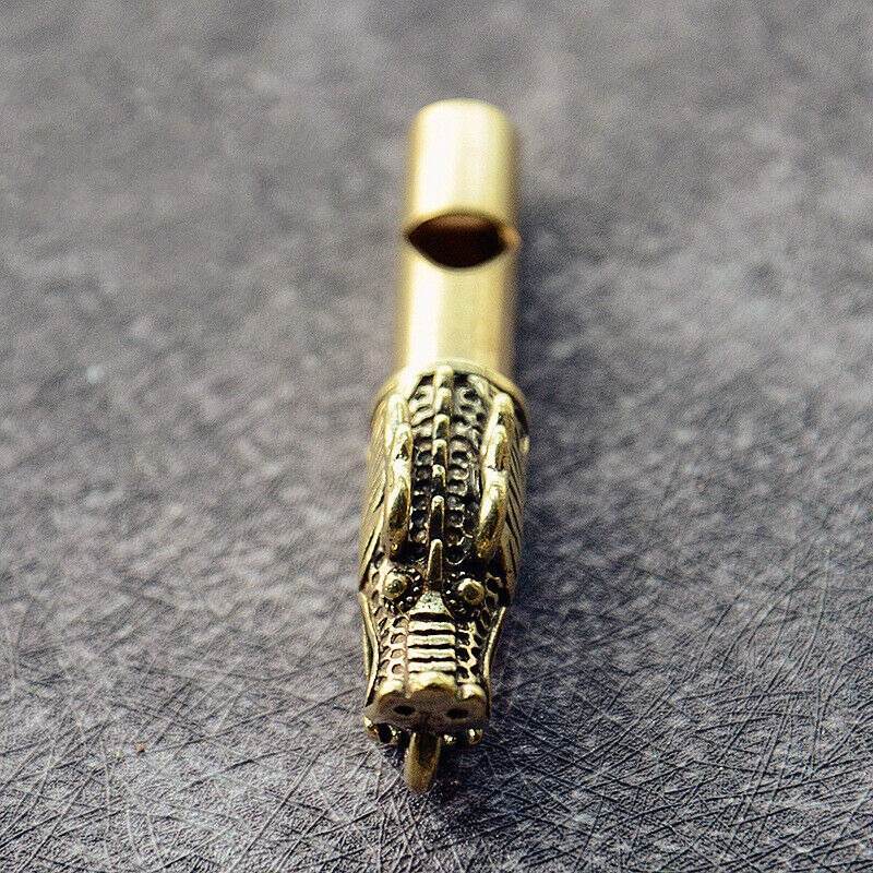 Handmade Brass Dragon Head Whistle Car Keys Chains Pendants Tools Whist JYDFAU