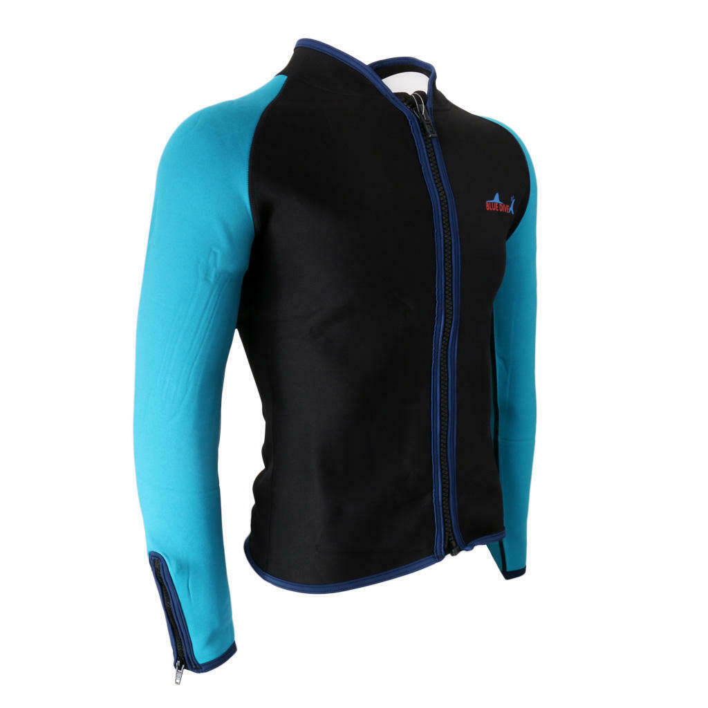 2mm men neoprene diving jacket top swimwear wetsuits black l