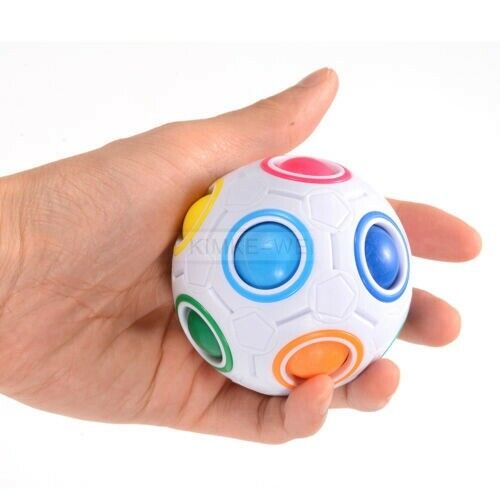 White Rainbow Magic Ball Plastic Speed Cube Twist Puzzle Toys for Kids Gift