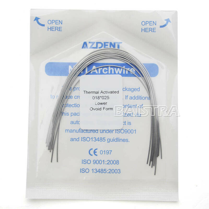 50X Dental Orthodontic Heat Thermal Activated Rectangular Arch Wires 18*25 Lower