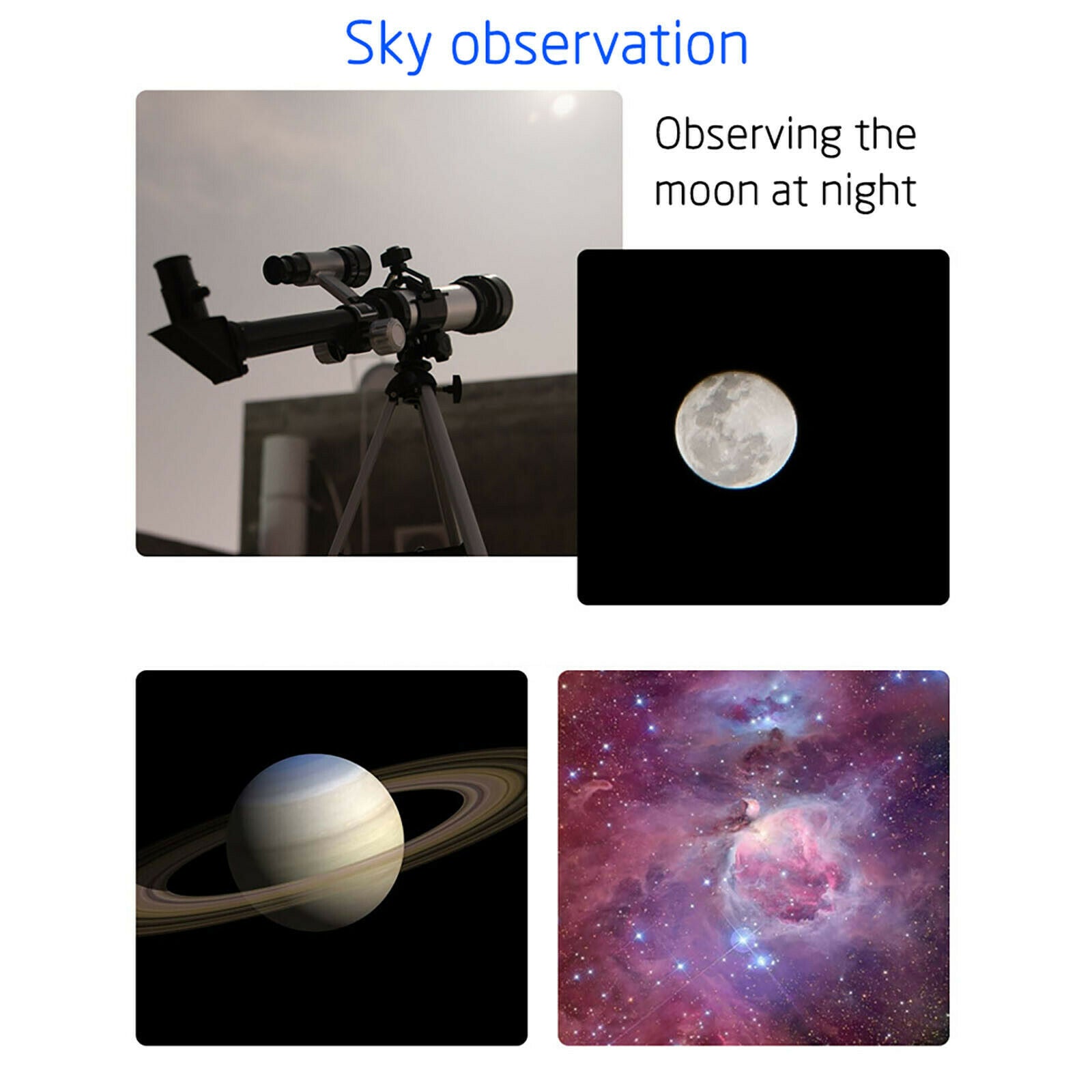 Astronomical Telescope With Tripod 60X Zoom HD Outdoor Monocular Moon AU