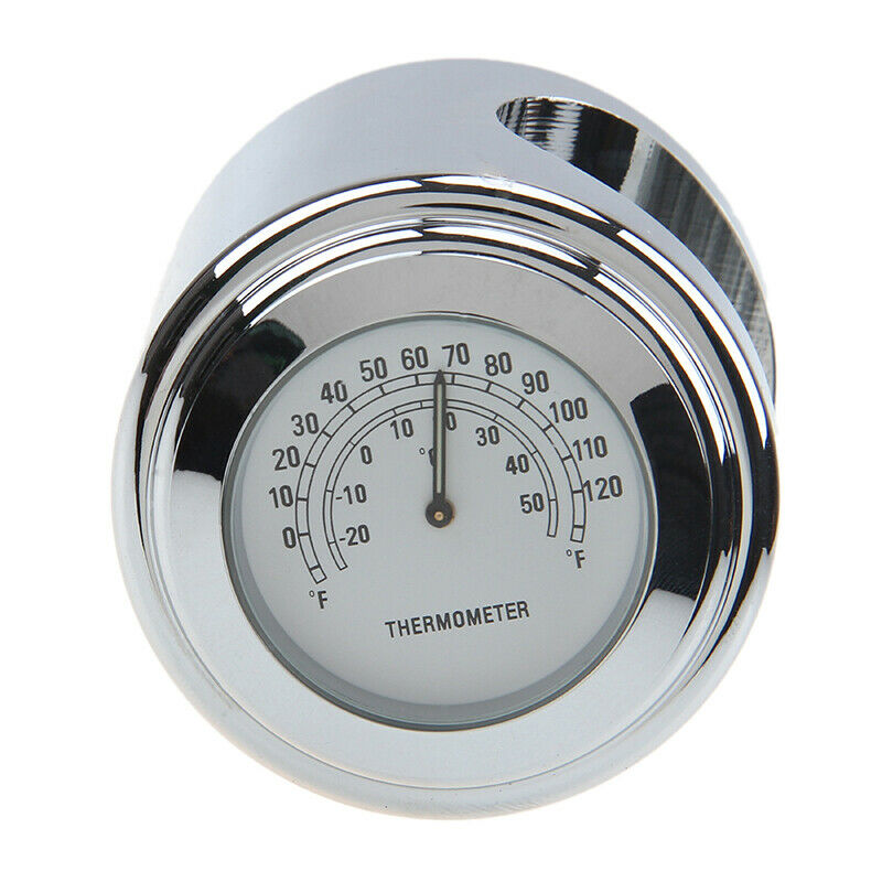 Universal 1" 7/8 Chrome Thermometer For Motorcycle Motocross ATV Billet Aluminum