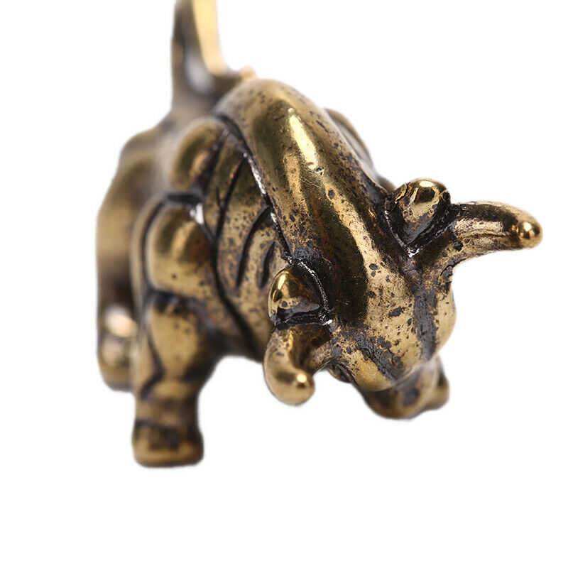 Solid Brass Bull Keychain Pendant Zipper Head Accessories Tools Outdoor Key RiDD