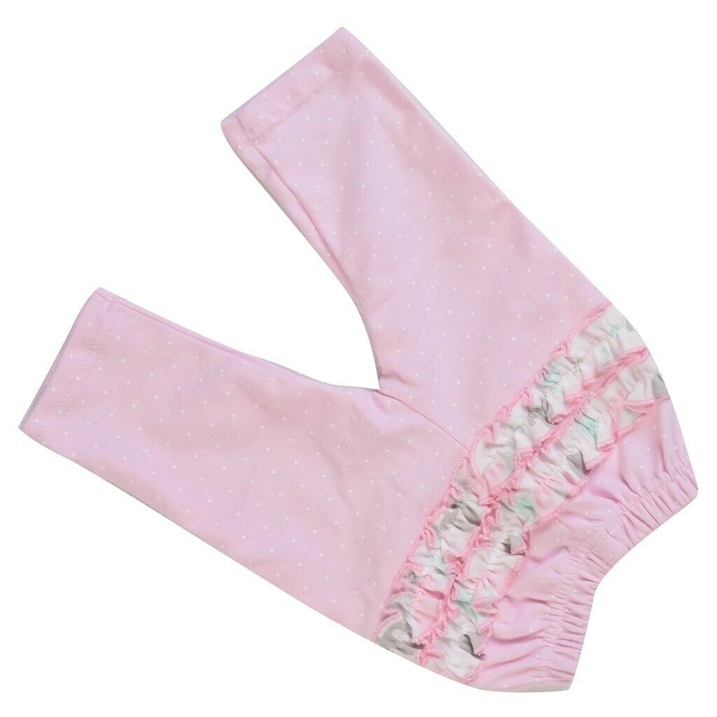 4pcs Sweet Jumpsuit Pants Bibs Clothes Set Casual Outfit Pink for 22-23inch