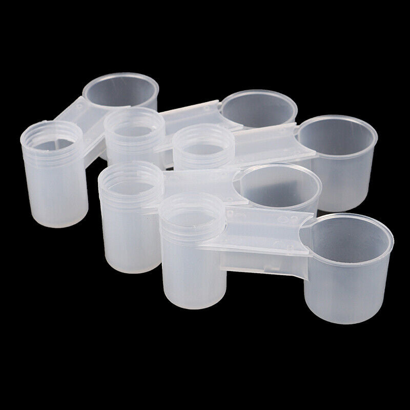 5Pcs Plastic Bird Feeder Clear Water Bottle Drinker Cup for Pigeon BirdJCAUJCDD