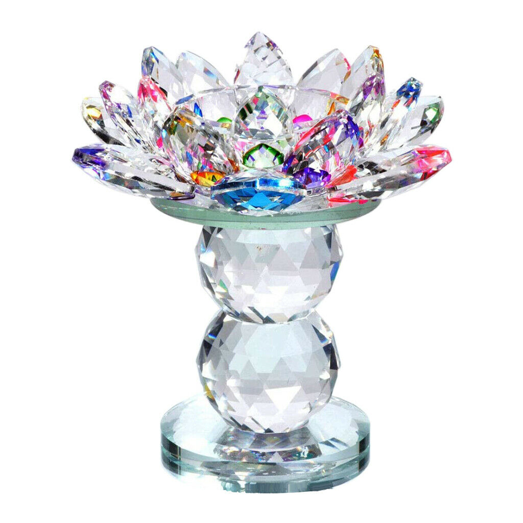 Crystal Lotus Candle Holder Candlestick Feng Shui Home Wedding Decoration