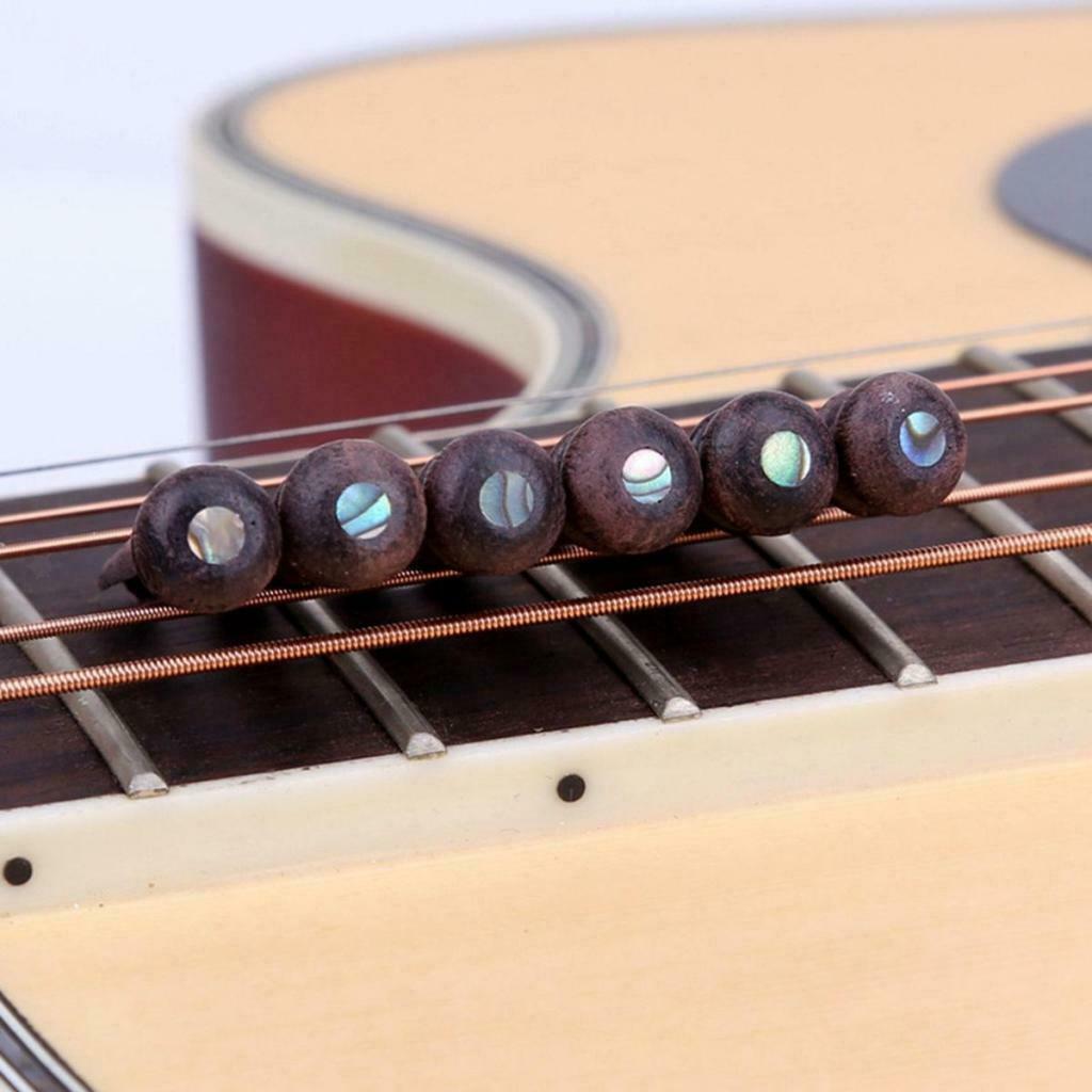 Six String Bridge +Saddle +Nut +Pins Cattle Bone Slotted for Acoustic Guitar