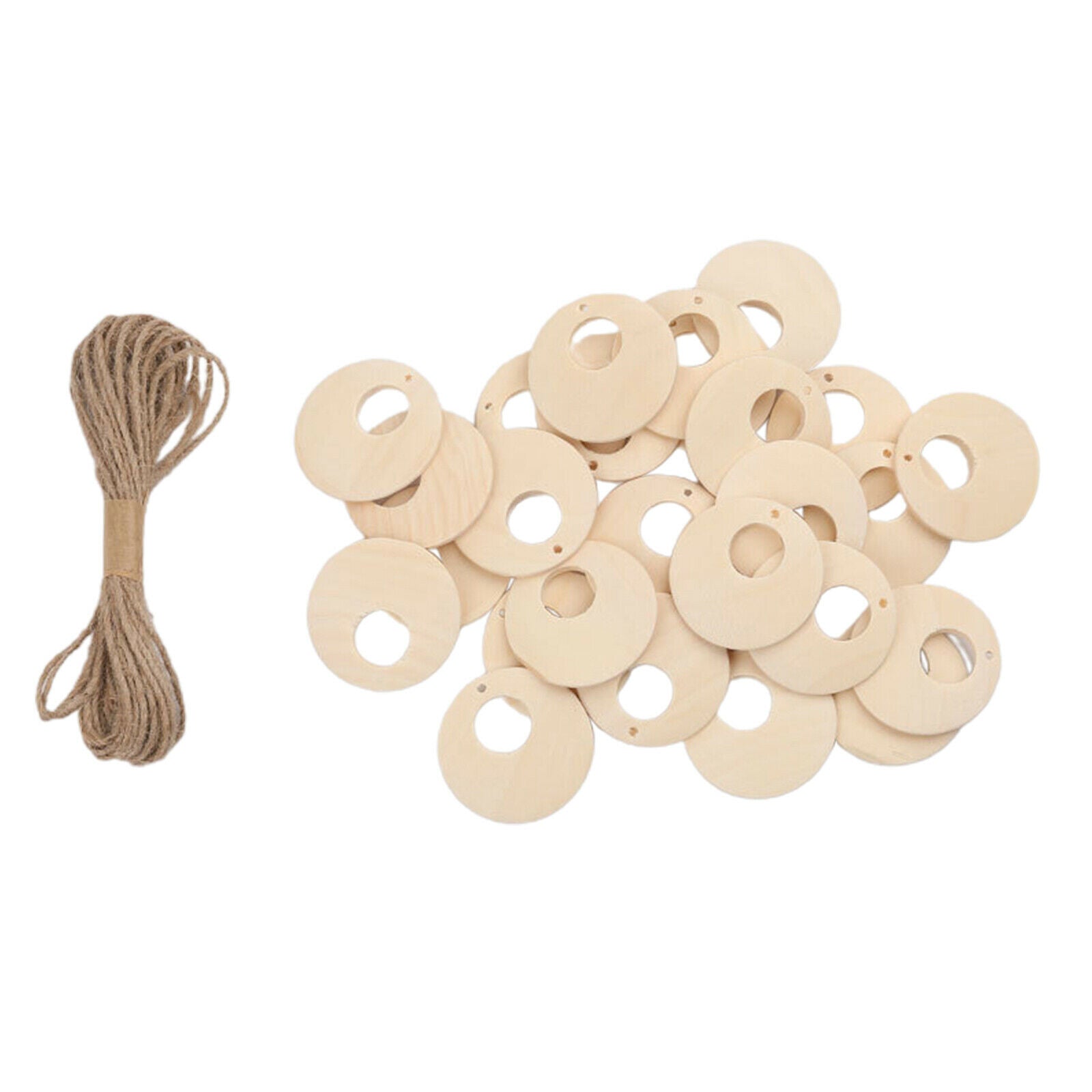 81pcs Wooden Christmas Tree Hanging String Ornaments Decor Art Craft Gift