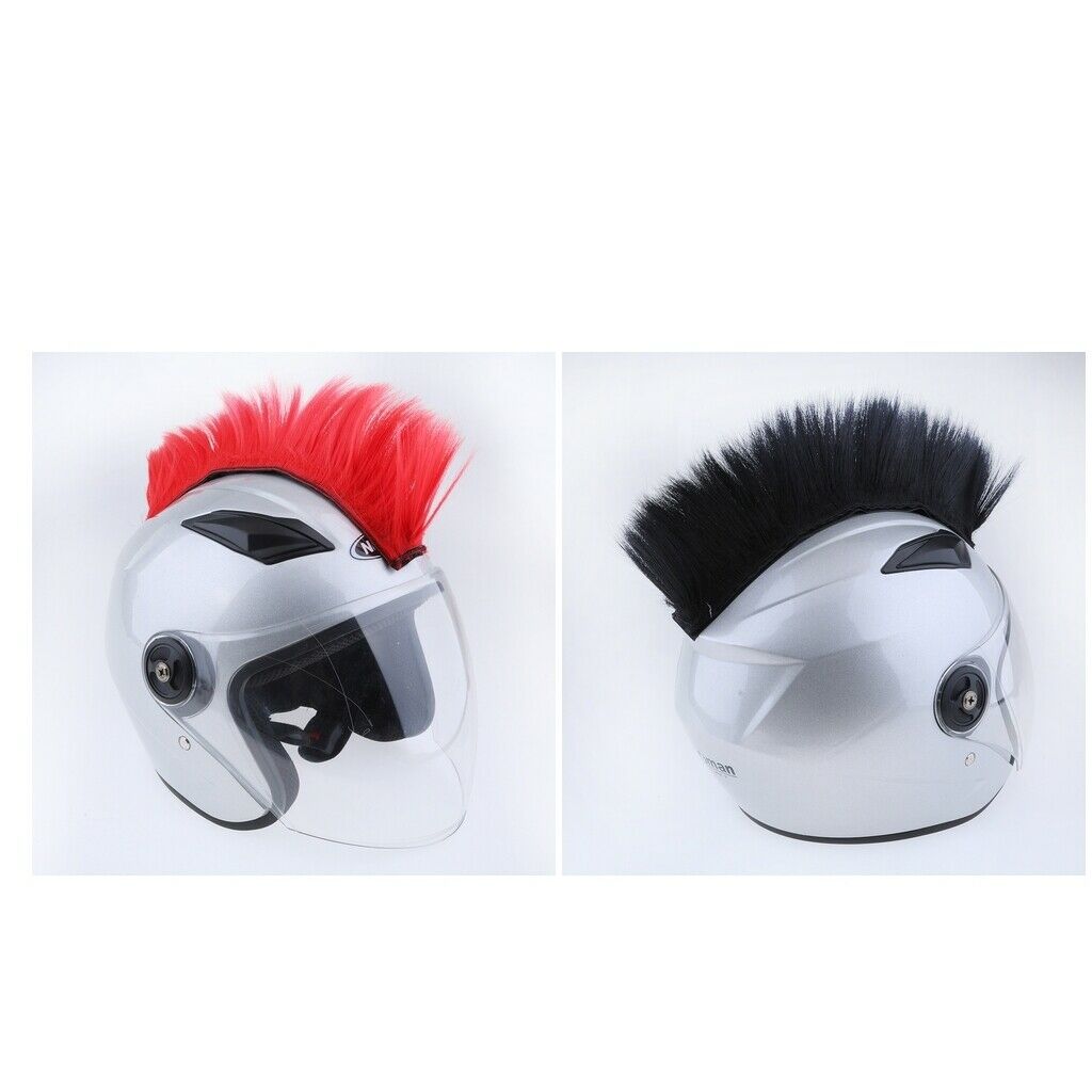2x Racing Helmet Hawks Motorcycle Adhesive Mohawk Hair Patches Skinhead Costumes