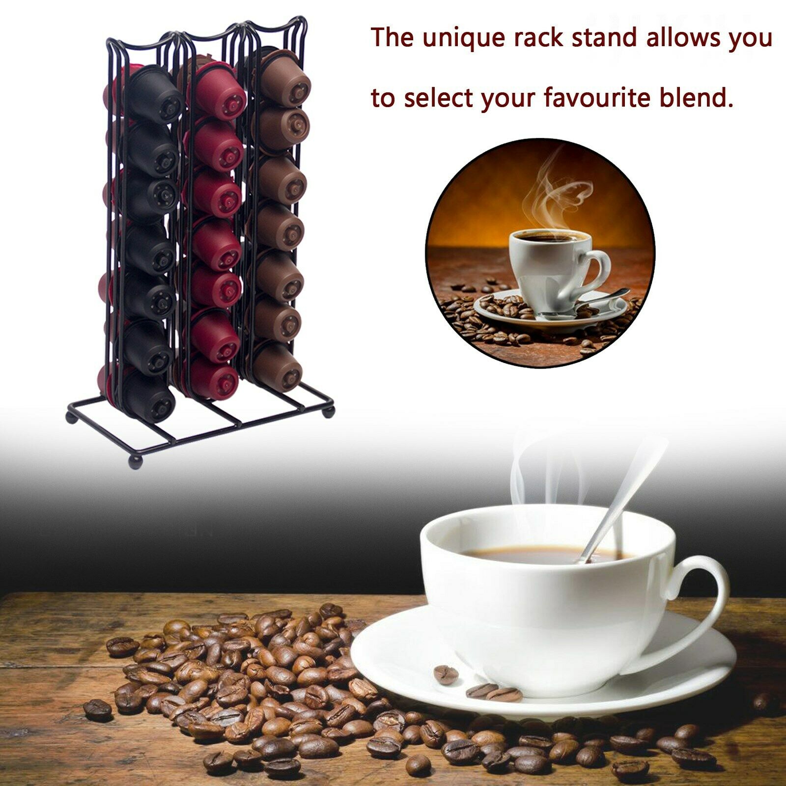 42 Pod Capsule Storage Coffee Capsule Holder fit for Nespresso CA