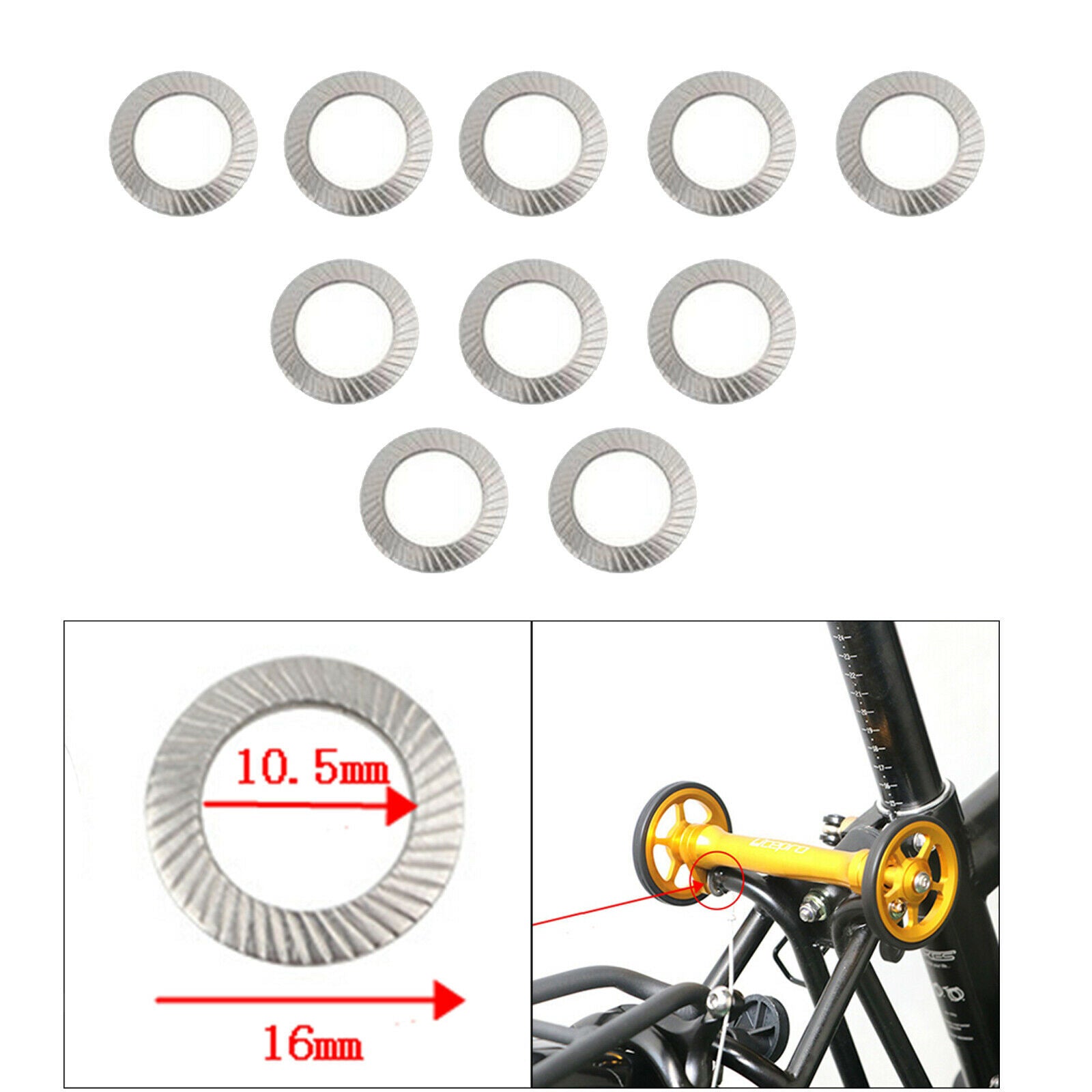 10Pack Folding Bike Easy Wheel Spacer Bicycle Gasket Components Accessories