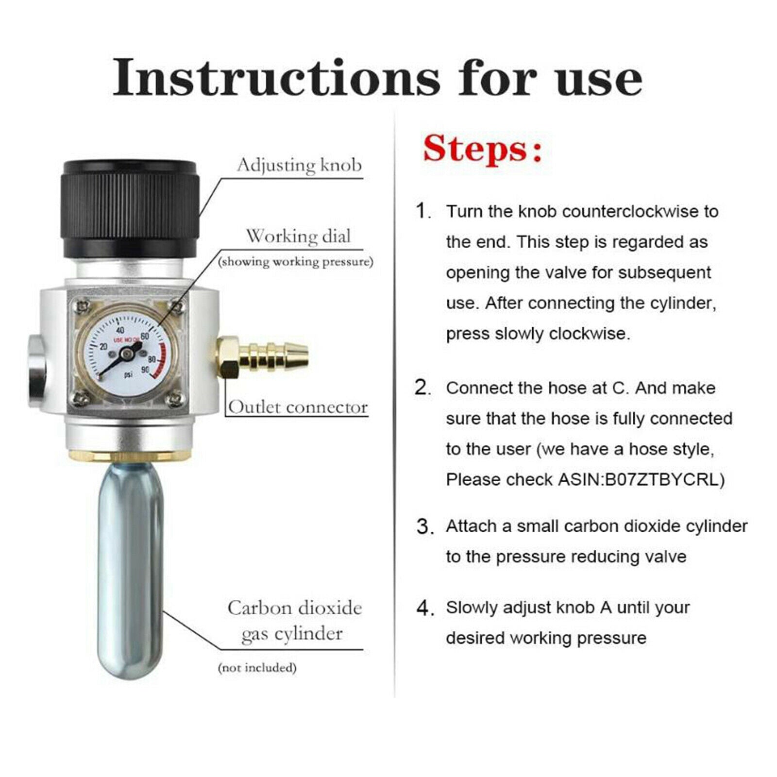 Mini Gas Regulator CO2 Charger Kit Keg Charger for Soda Maker Sparkling