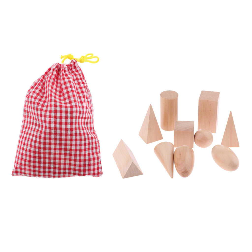 Kids Shape Wooden Blocks   Game Toys & Storage Bag Early Children