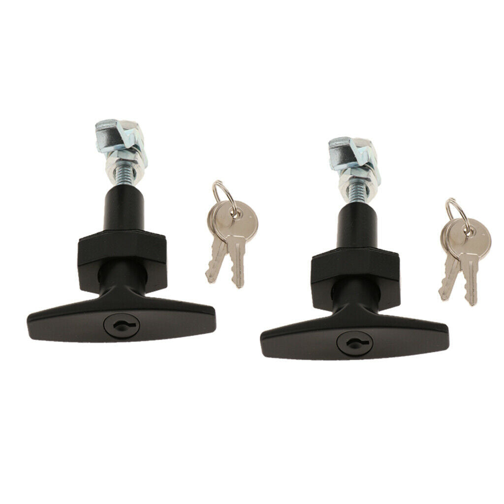 Trailer Caravan Toolbox Cabinet T-Handle Black Garage Door Lock 100x80mm - 2