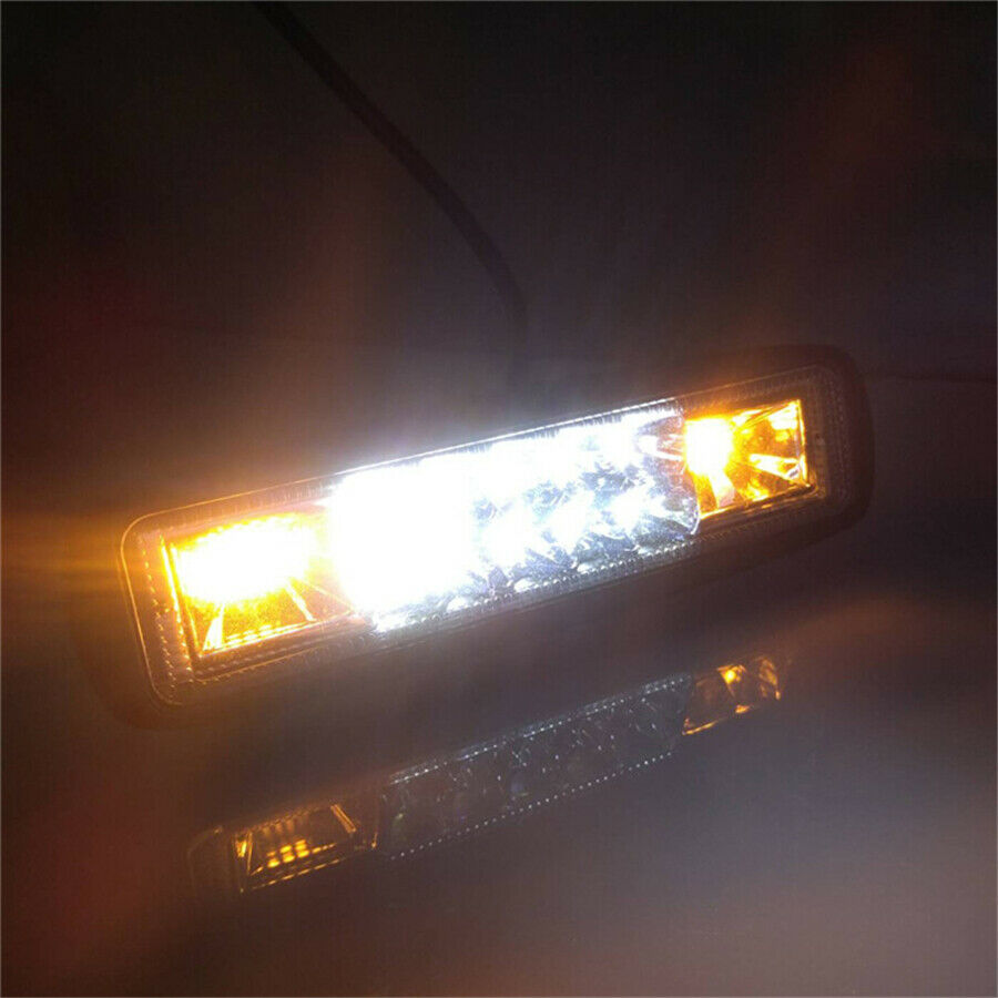 2PCS 48W 4800lm White + Amber Fog Flash Strobe Led Work Light For Car Truck