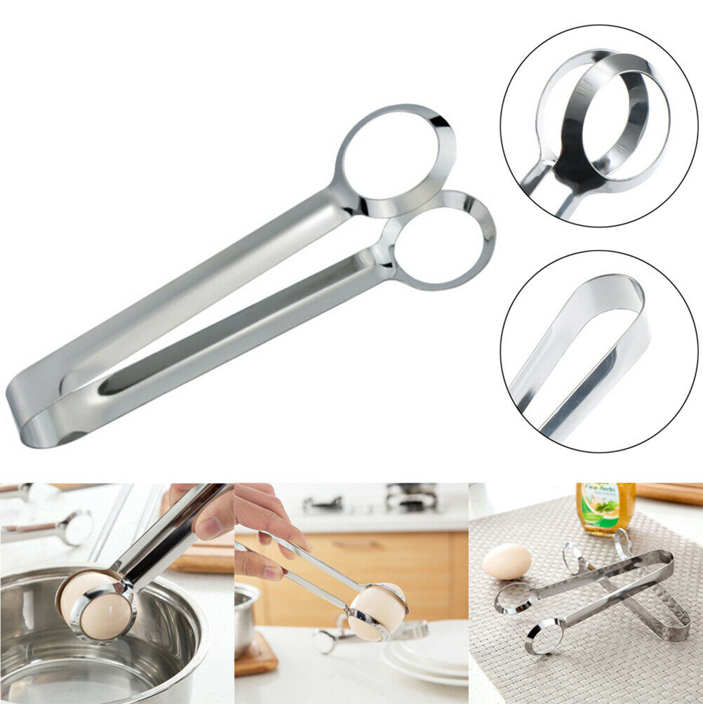 1pc Creative Stainless Steel Egg Tong Clip For Kitchen Gadget Cooking Too.l8