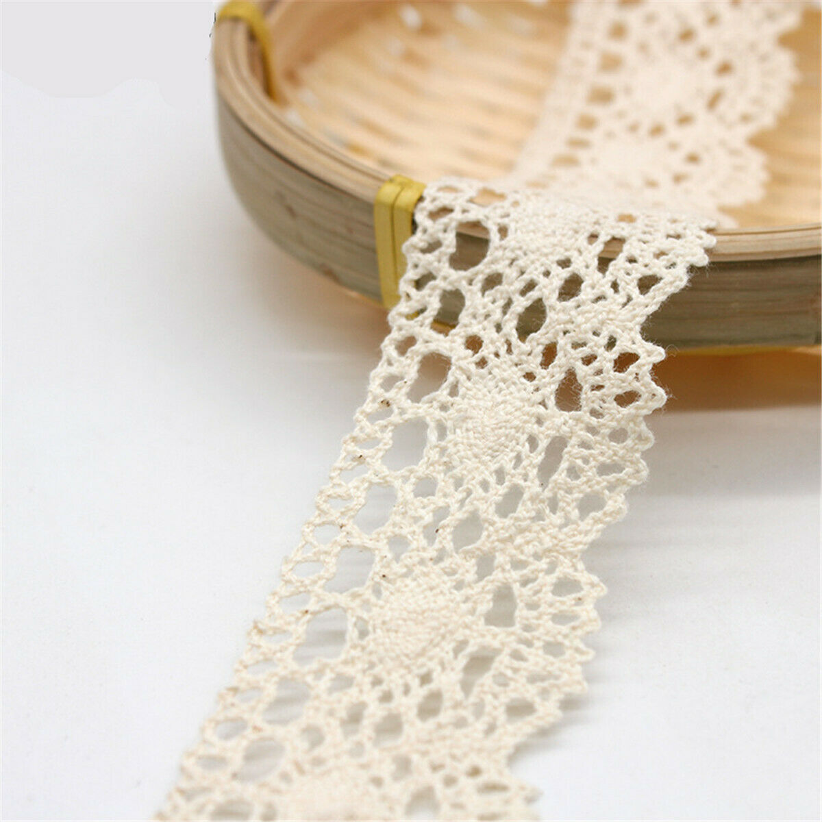 5 Yards Embroidery Cotton Lace Trim Ribbon Wedding Fabric Sewing Craft 4cm Wide
