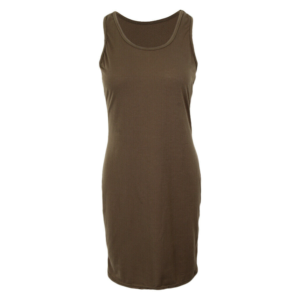 Womens Sleeveless Stretch Loose Dress Casual Vest Summer Long Pencil dress L
