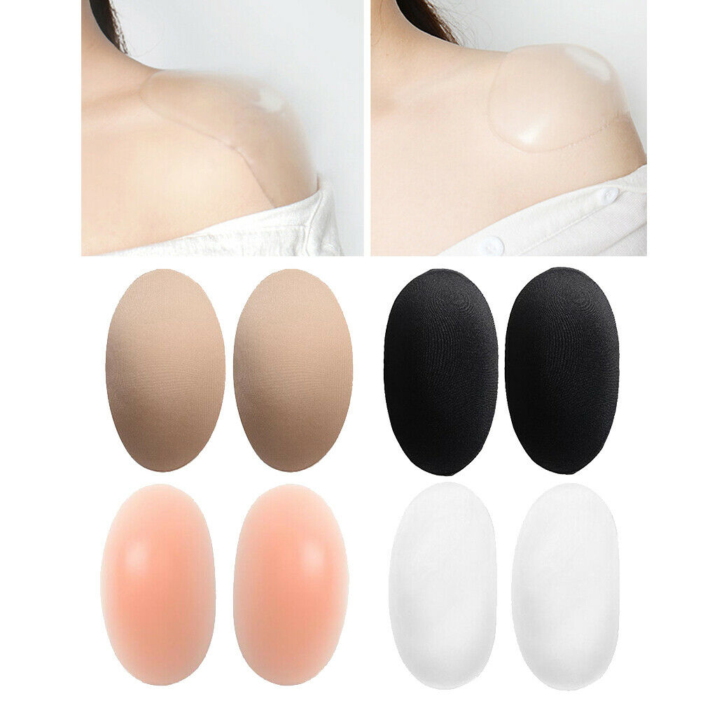 4Pairs Women's Silicone Shoulder Push-up Pads Shoulder Enhancer One Size