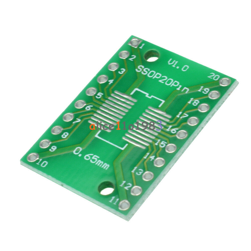 20PCS SOP20 SSOP20 TSSOP20 To DIP20 0.65/1.27mm IC Adapter PCB Board